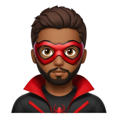 Miles Morales with beard, eye mask, low fade hair cut sticker