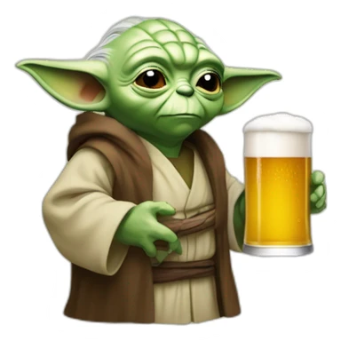 Yoda boit une bière sticker