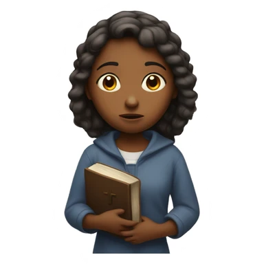 Girl Looking worried, with a bible in hand  sticker