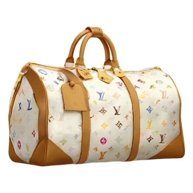 White and beige Louis Vuitton Duffle Bag  sticker