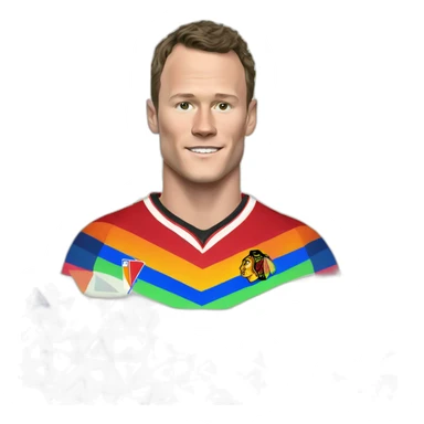 Jonathan Toews in rainbow triangle sticker