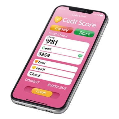 pink credit score check sticker