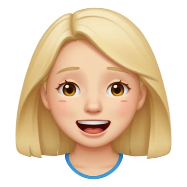 girl with really red face and laugh crying sticker