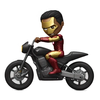 Ironman riding batman bike sticker