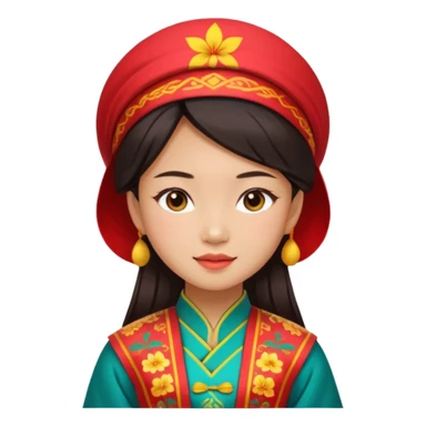 Asian girl wearing traditional Vietnamese clothes sticker