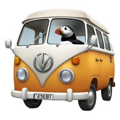 Puffin in a vw campervan sticker