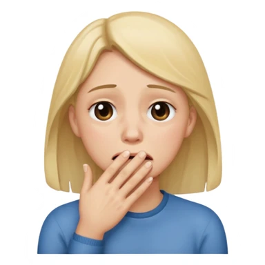 crying emoji with hand on mouth sticker