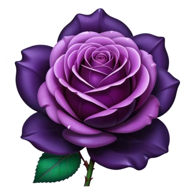 Vivid midnight plum color, insane realism perfectly shaped rose with large petals that are acrylic opalescent glass sticker