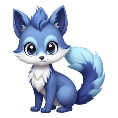 Kawaii dark fantasy ethereal anthro fursona Fakemon with tufted tail  sticker