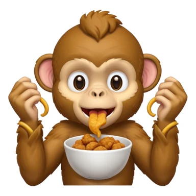 Fried chicken eating a monkey sticker