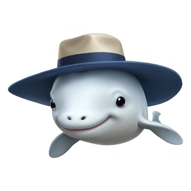 Beluga Whale with hat￼ sticker