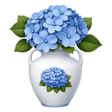 white vase with blue flowers sticker