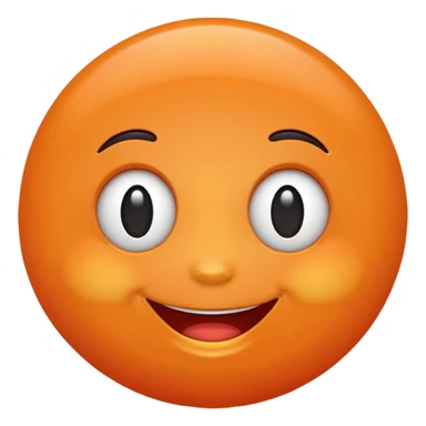 Orange with happy face sticker