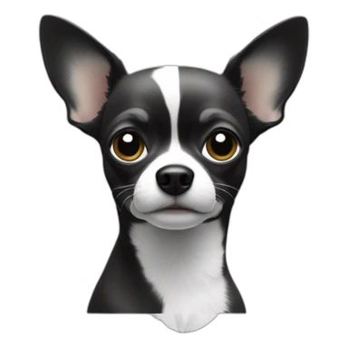 Chihuahua noir et blanc  sticker
