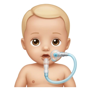 bebe pequeno com tubo para respirar sticker