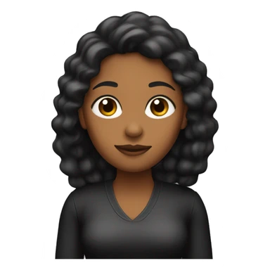 mujer pelo ondulado negro piel trigueña  sticker