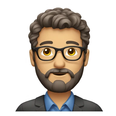 profesor joven con barba y gafas sticker