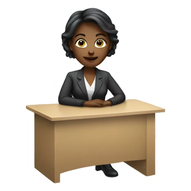 desk reception woman sticker