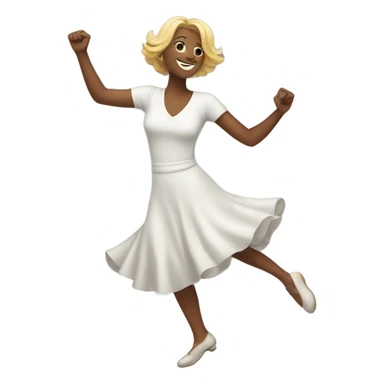 happy white woman dancing sticker