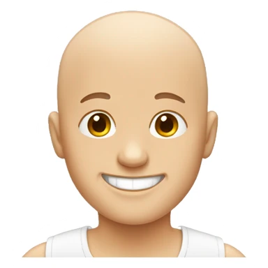 bald boy smiling indoors sticker