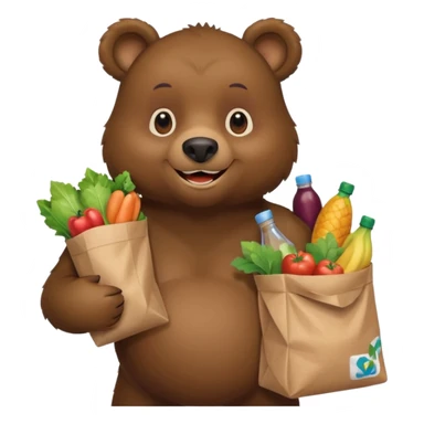 bear with grocery sticker