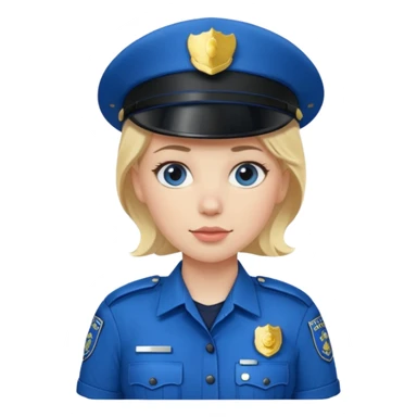 female police officer with blue buckle sticker