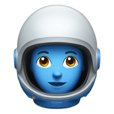 Astronaut head with blue helmet sticker