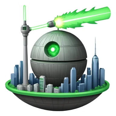 Death star firing at usa sticker