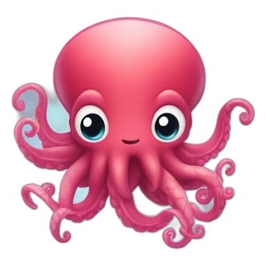 Cute  kraken making hearts  sticker
