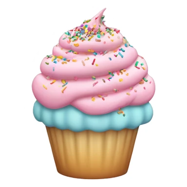 pastel pink cupcake, with colorful sprinkles on it sticker