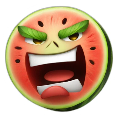 angry watermelon boss screaming sticker