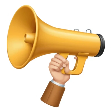 megaphone with a male hand sticker