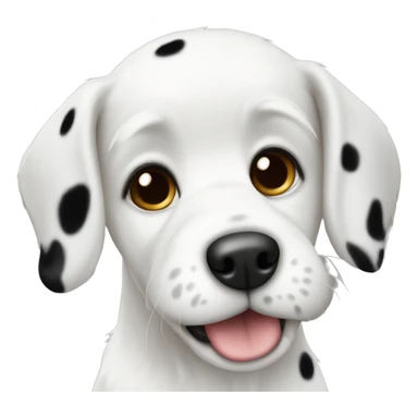 white dog with black spots small sticker