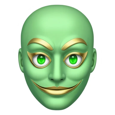 Green face with money symbol eyes with shiesty mask on  sticker