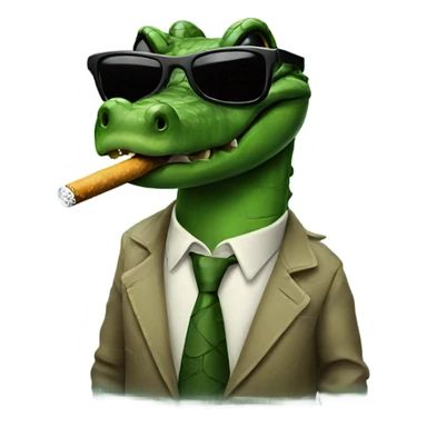 alligator smoking cigarette with sunglasses on sticker
