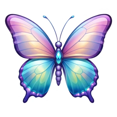 Transparent Shiny Glossy Pastel Gradient Hue Iridescent Crystal Butterfly sticker