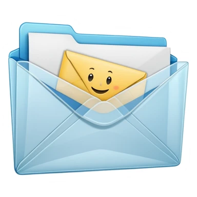 transparent folder with a envelope with name Henry Ballester sticker