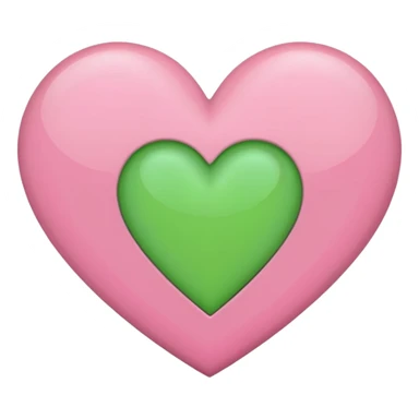 half pink half green heart sticker