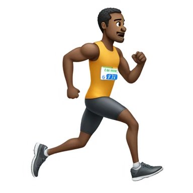 Disabled athlete man running with a metal full leg prosthesis sticker