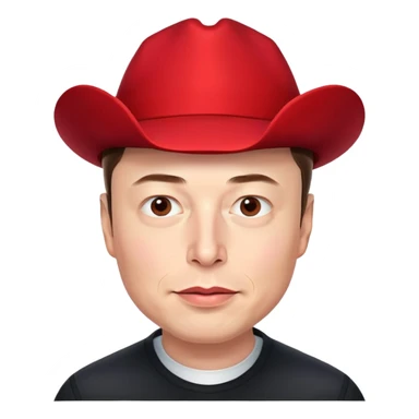 elon musk with red hat sticker