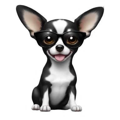 Black and white chihuahua with sunglasses  sticker