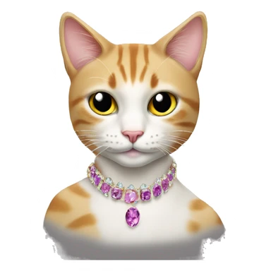 Cat with jewlery and coctail sticker