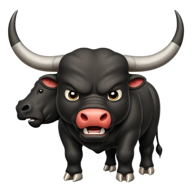 angry black bull pawing the ground sticker