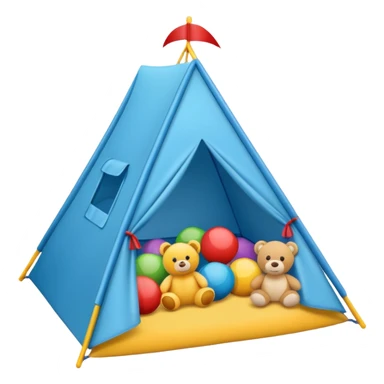 kids tent filled with toys sticker