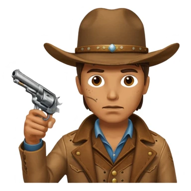 A cowboy pointing his revolver in front of you and saying, "Give me your money." sticker