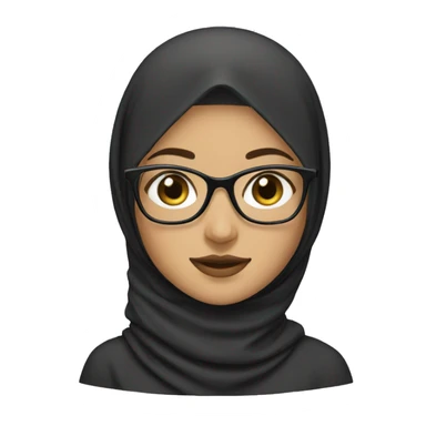 Hijab girl with squared glasses  sticker