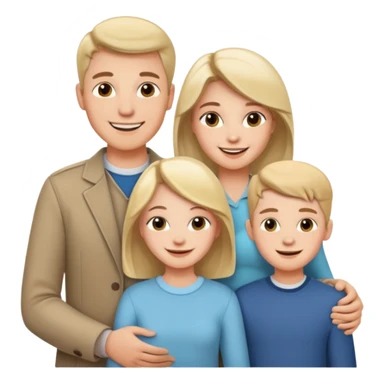 Couple of married man and woman with one kid teenager  sticker