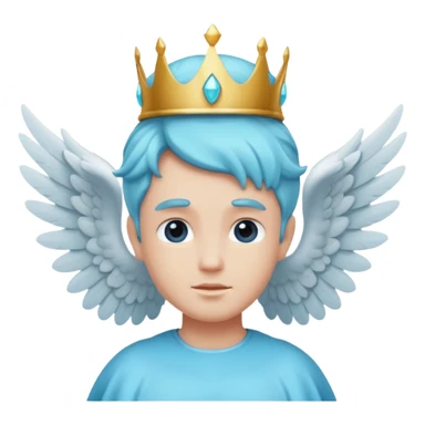 an angel with a cyan crown on his head, 4 wings sticker