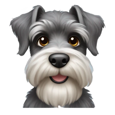Fluffy mini schnauzer with brown eyes  sticker