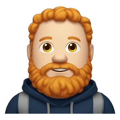Fat ginger man with a beard wearing a navy hoodie  sticker